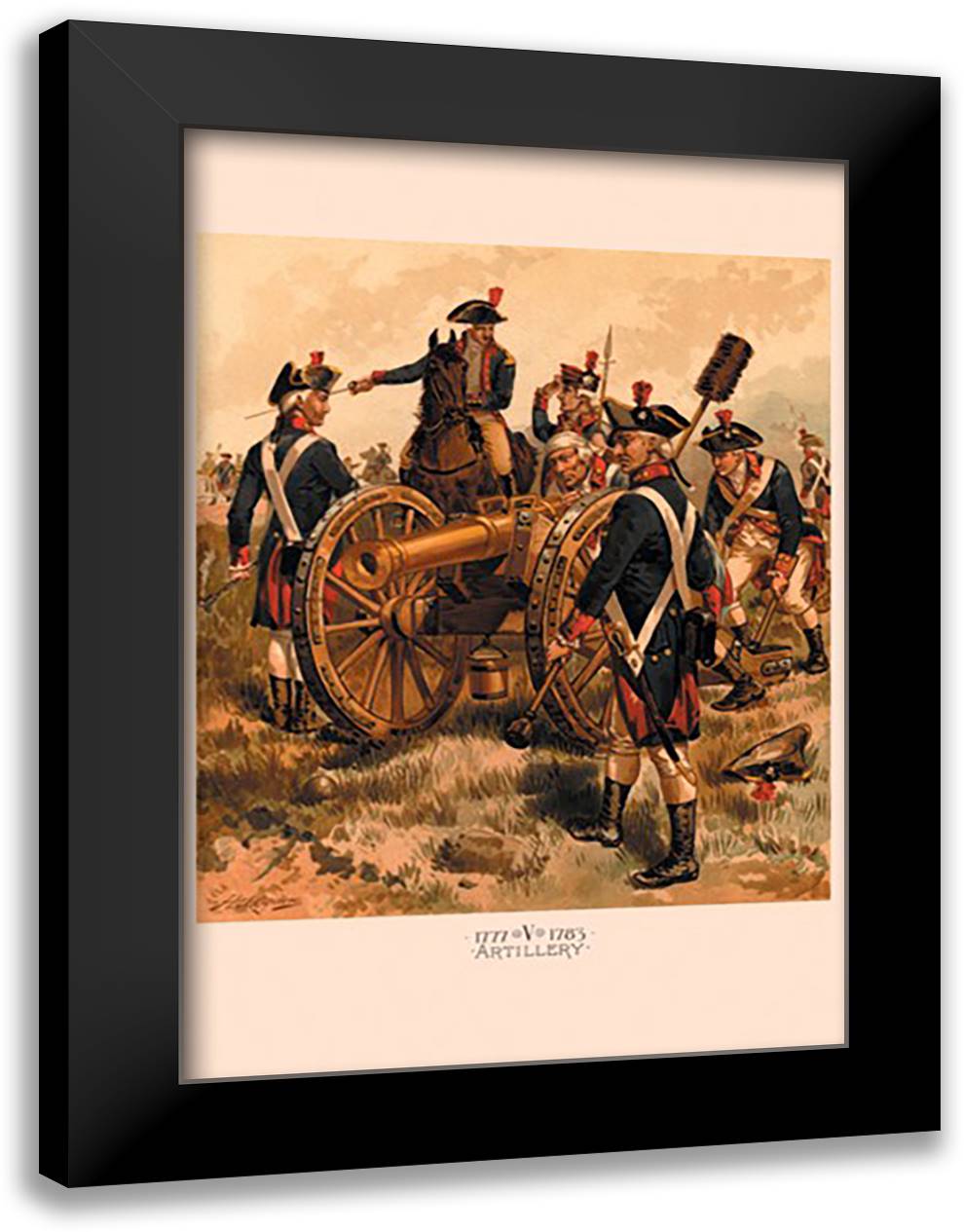 Artillery 16x22 Black Modern Wood Framed Art Print Poster by Ogden, H. A.