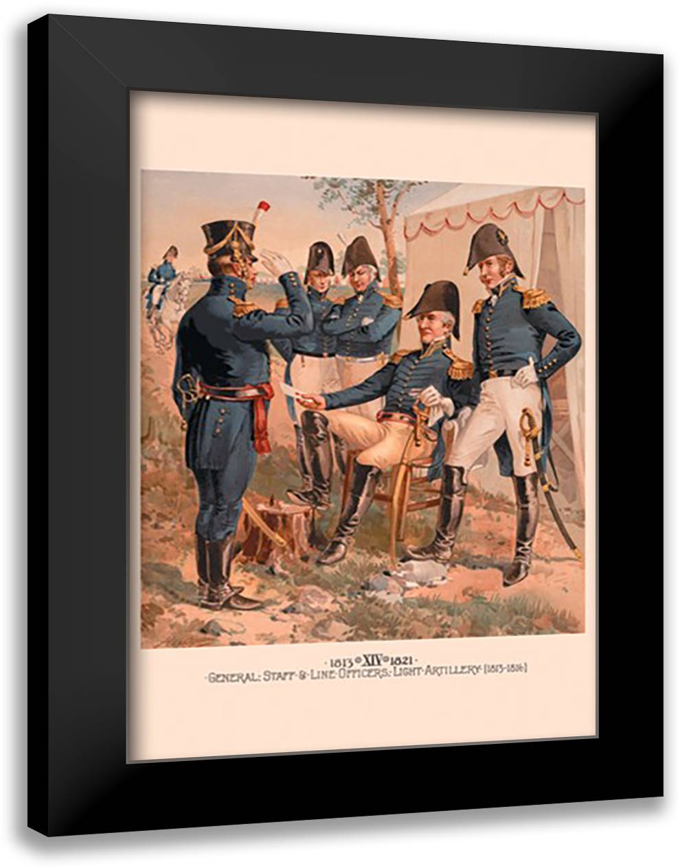 General Staff and Line Officers, Light Artillery 16x22 Black Modern Wood Framed Art Print Poster by Ogden, H. A.