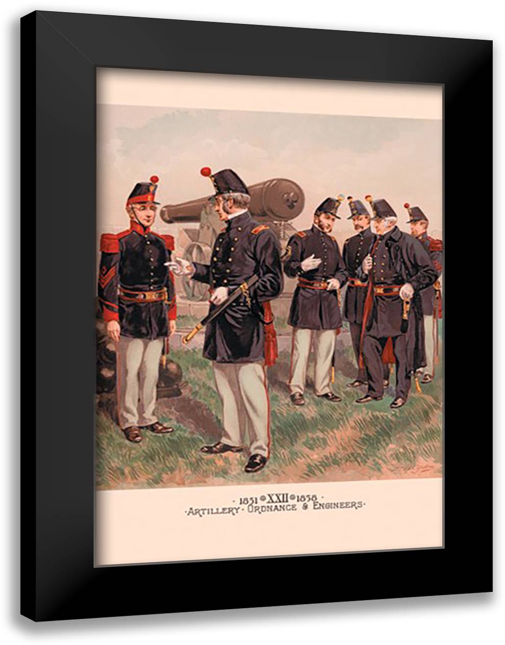 Artillery and Ordinance Engineers 16x22 Black Modern Wood Framed Art Print Poster by Ogden, H. A.