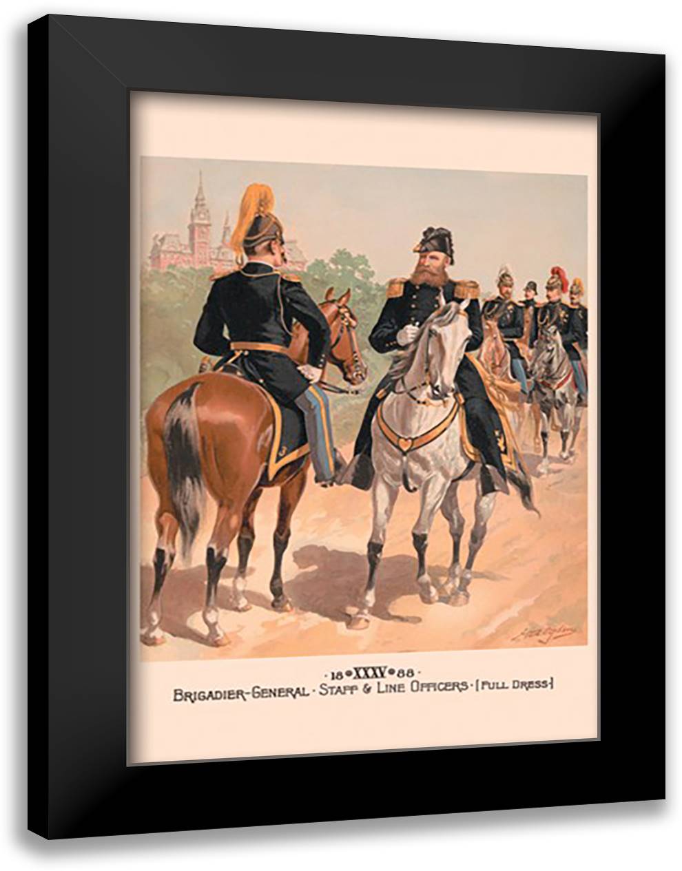 Brigadier-General, Staff & Line Officers (Full Dress) 16x22 Black Modern Wood Framed Art Print Poster by Ogden, H. A.