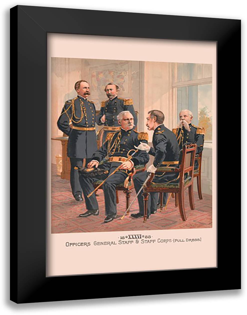 Officers General Staff & Staff Corp (Full Dress) 16x22 Black Modern Wood Framed Art Print Poster by Ogden, H. A.