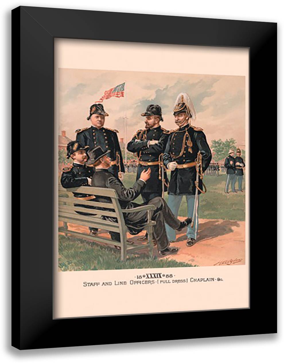 Staff and Line Officers (Full Dress), Chaplain 16x22 Black Modern Wood Framed Art Print Poster by Ogden, H. A.