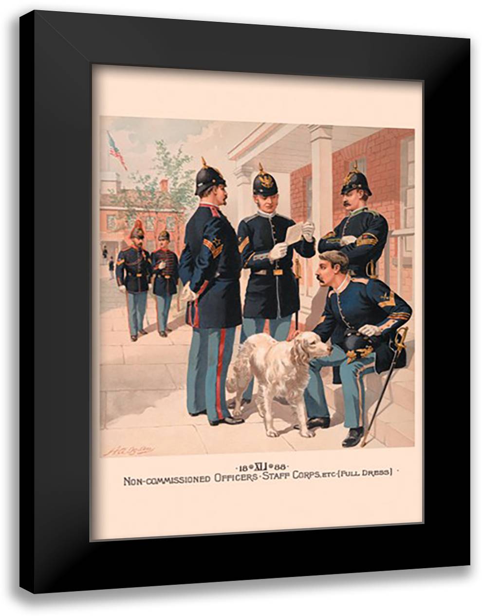 Non-Commissioned Officers, Staff Corps, etc. (Full Dress) 16x22 Black Modern Wood Framed Art Print Poster by Ogden, H. A.