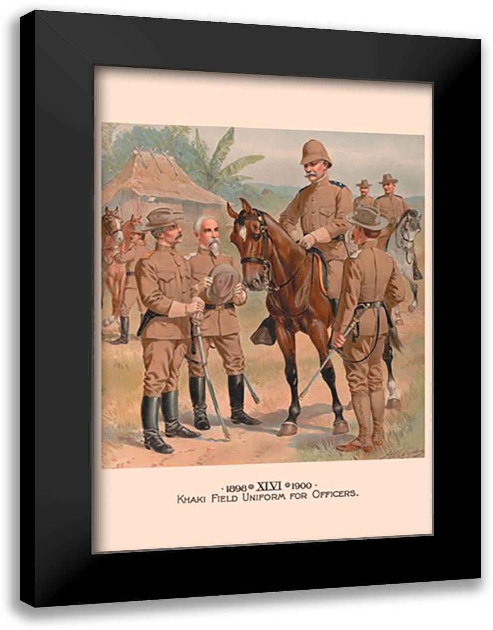 Khaki Field Uniform for Officers 16x22 Black Modern Wood Framed Art Print Poster by Ogden, H. A.