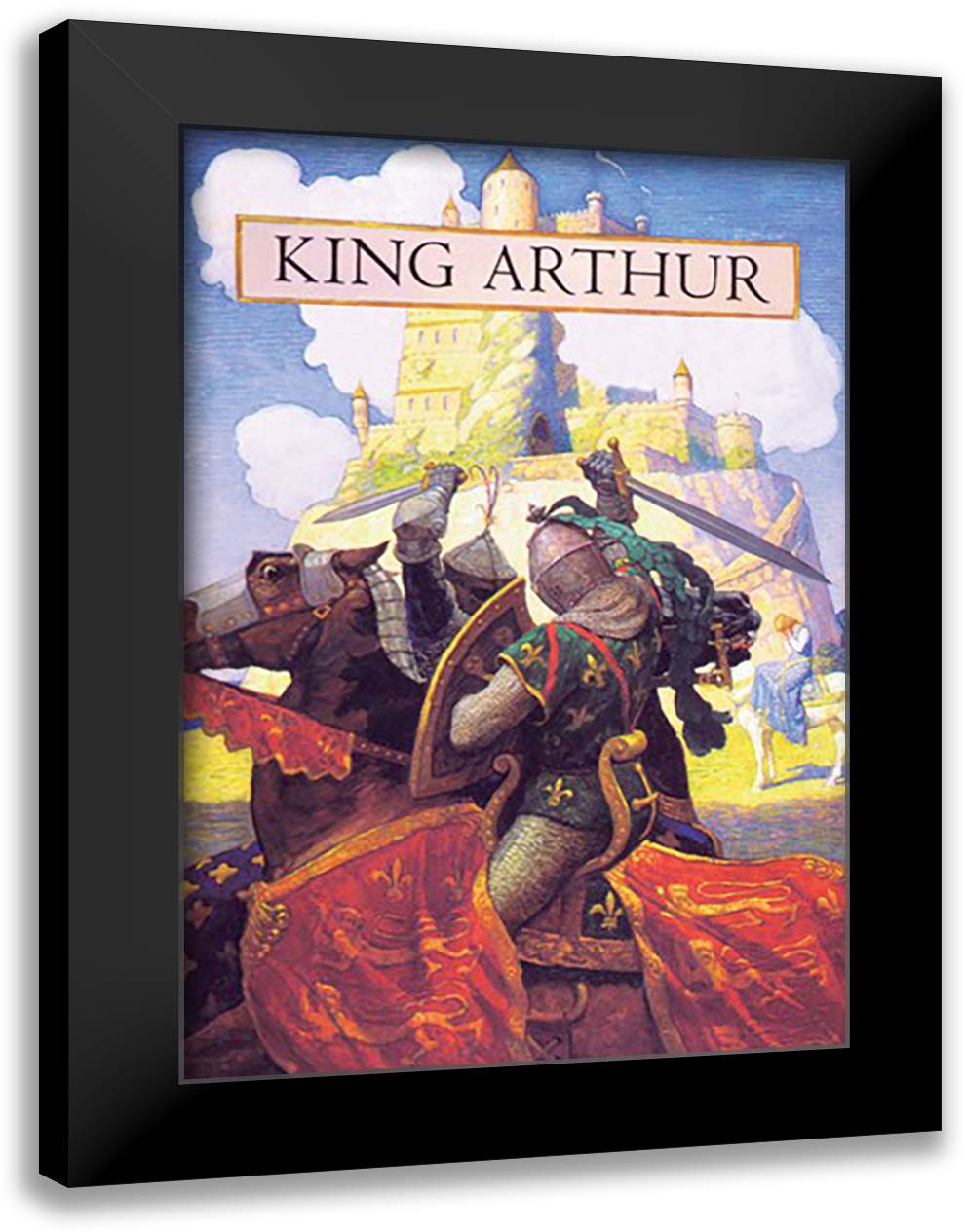 King Arthur 16x22 Black Modern Wood Framed Art Print Poster by Wyeth, Newell Convers