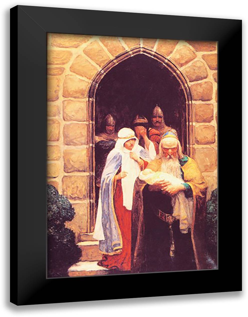 Merlin 16x22 Black Modern Wood Framed Art Print Poster by Wyeth, Newell Convers