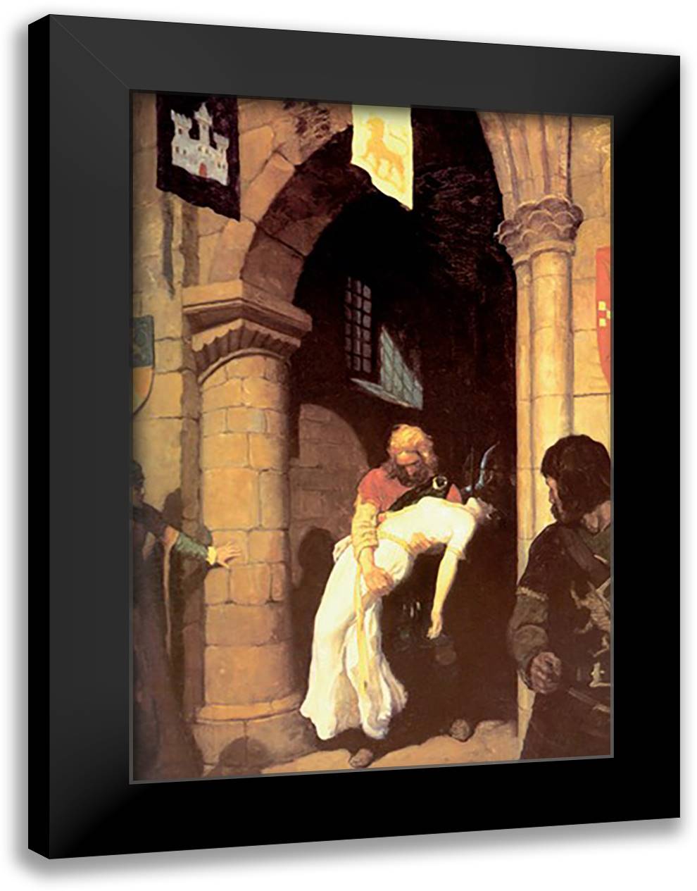 Wounded Helen 16x22 Black Modern Wood Framed Art Print Poster by Wyeth, Newell Convers