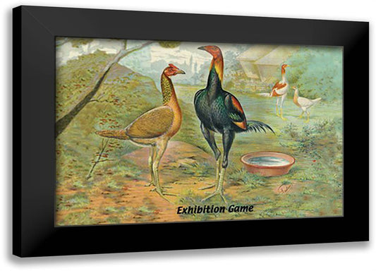 Exhibition Game 22x16 Black Modern Wood Framed Art Print Poster