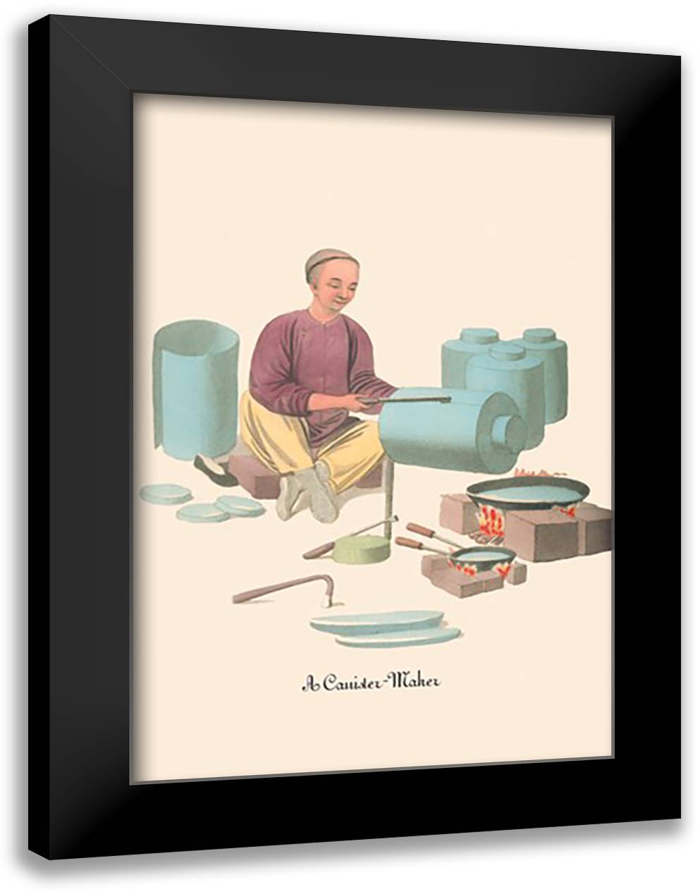 Canister Maker 16x22 Black Modern Wood Framed Art Print Poster by Malon, George Henry