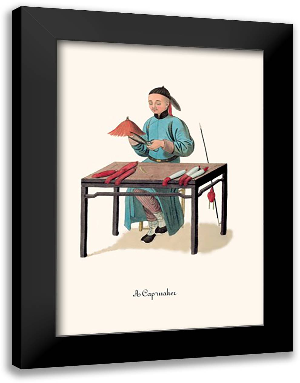 Capmaker 16x22 Black Modern Wood Framed Art Print Poster by Malon, George Henry