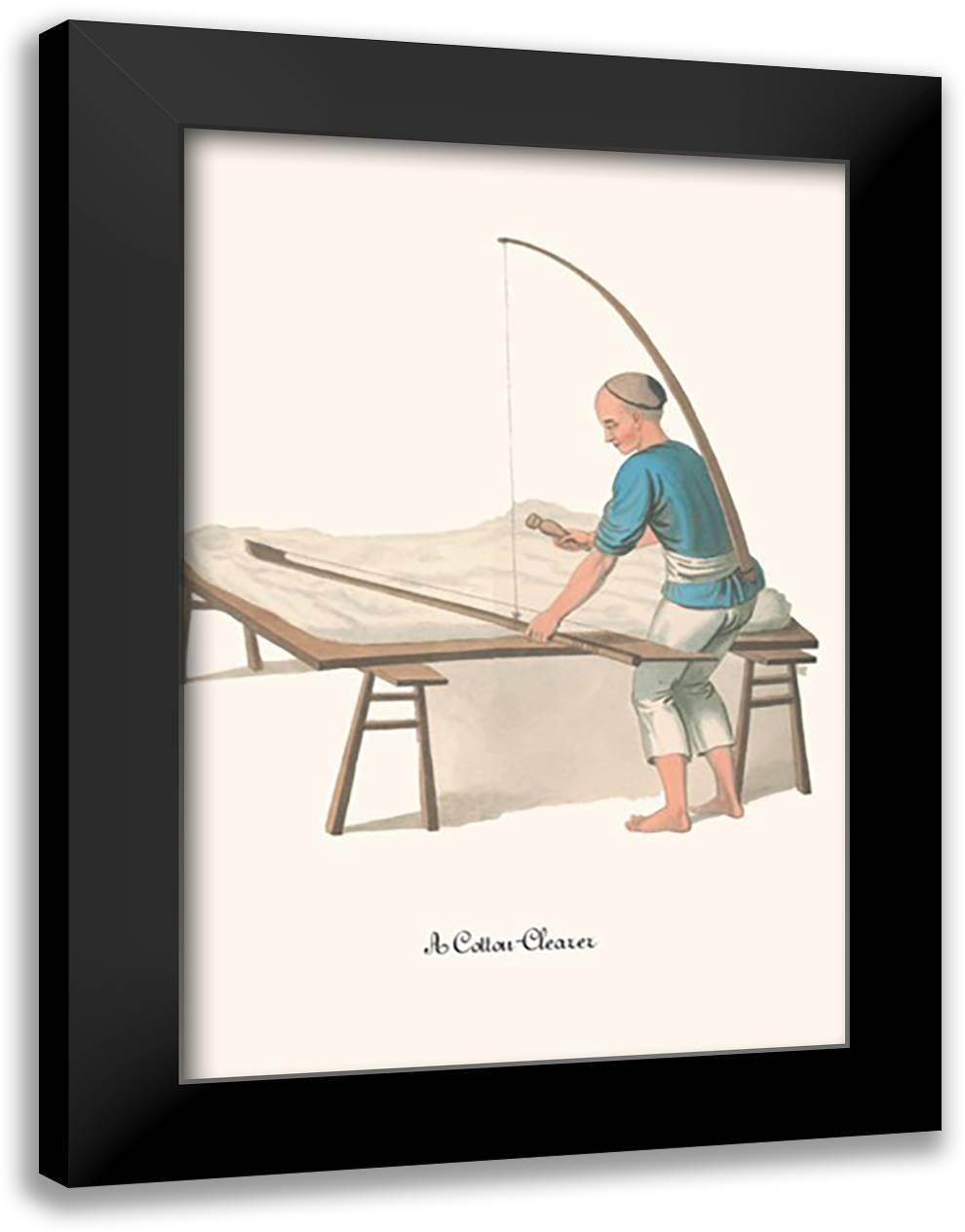 Cotton Clearer 16x22 Black Modern Wood Framed Art Print Poster by Malon, George Henry