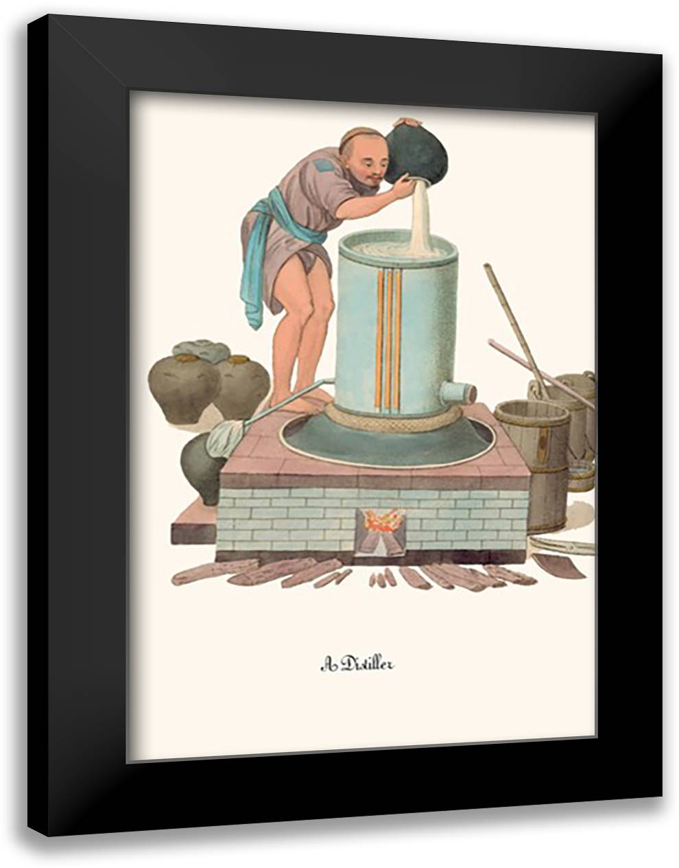 Distiller 16x22 Black Modern Wood Framed Art Print Poster by Malon, George Henry
