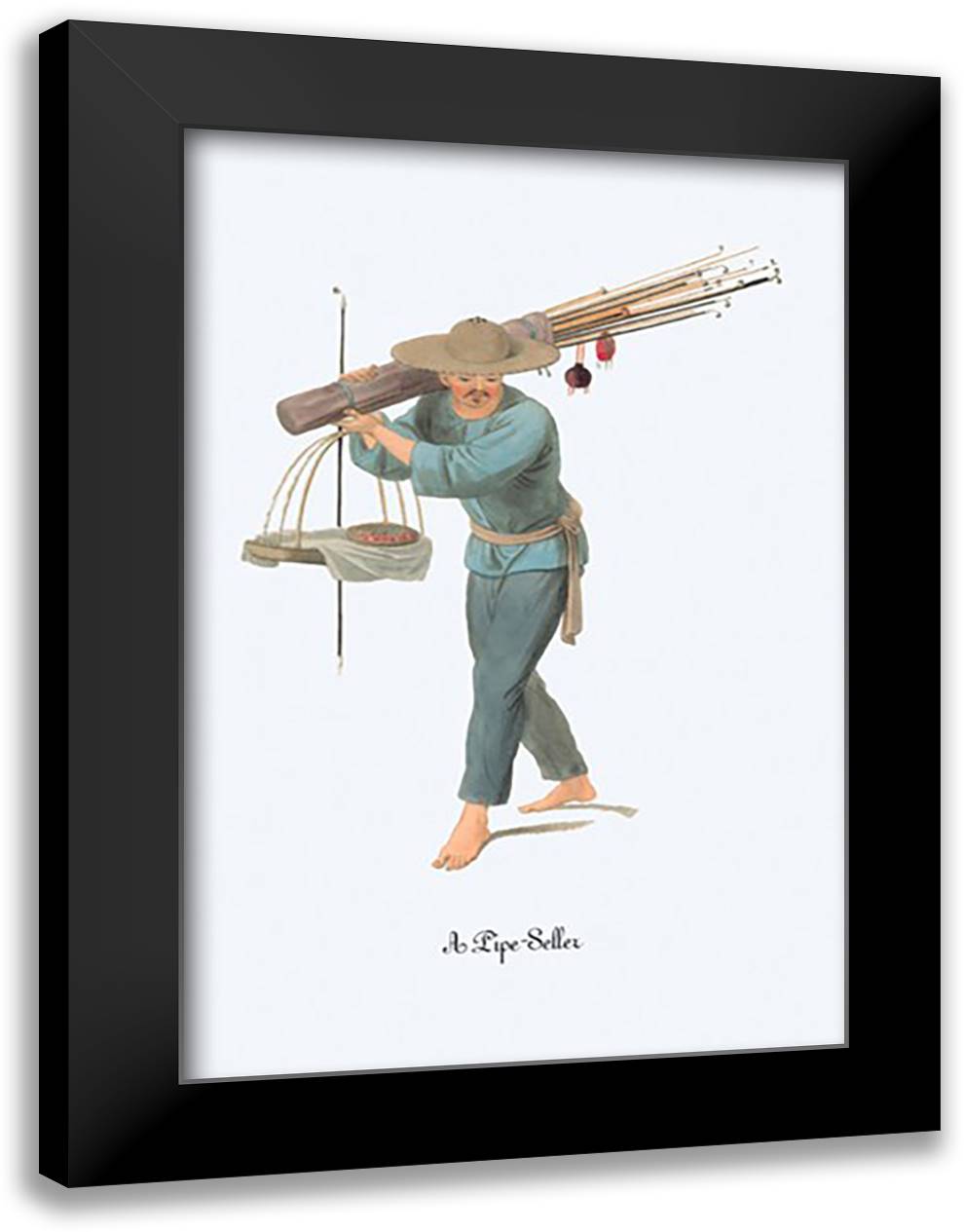 Pipe-Seller 16x22 Black Modern Wood Framed Art Print Poster by Malon, George Henry