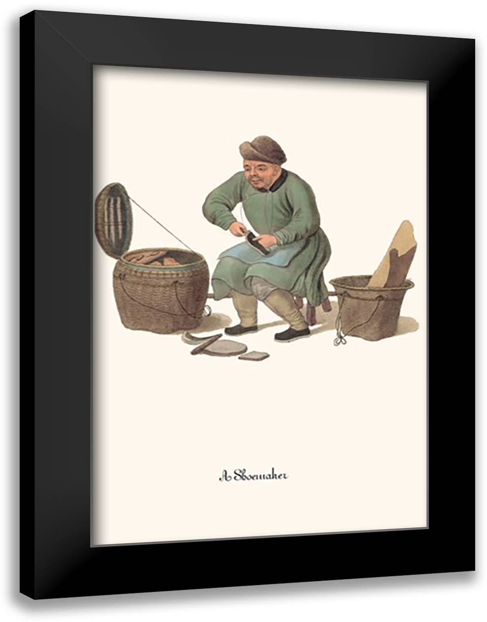 Shoemaker 16x22 Black Modern Wood Framed Art Print Poster by Malon, George Henry