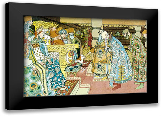 Delegates 22x16 Black Modern Wood Framed Art Print Poster by Bilibin, Ivan