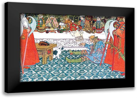 Feast 22x16 Black Modern Wood Framed Art Print Poster by Bilibin, Ivan