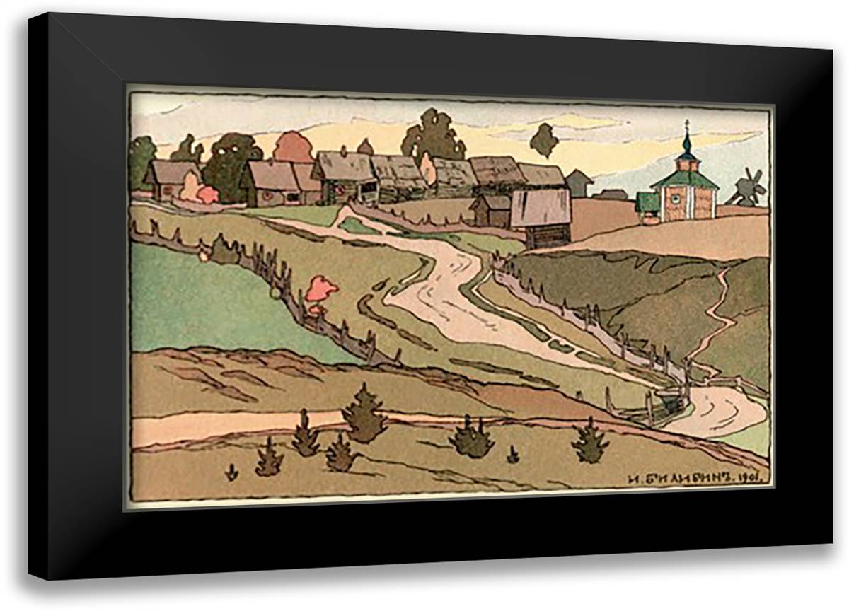 Landscape 22x16 Black Modern Wood Framed Art Print Poster