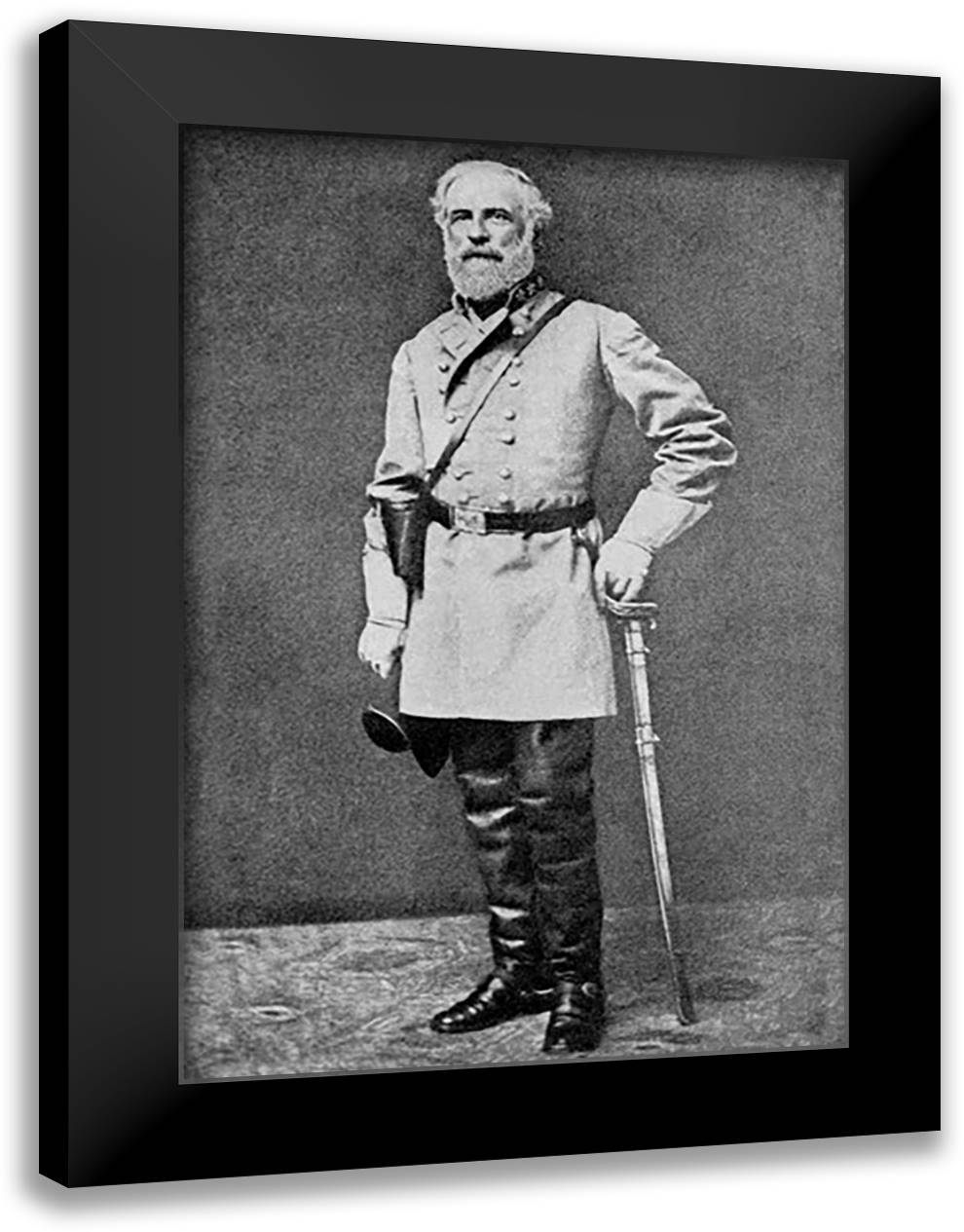 Robert E. Lee 16x22 Black Modern Wood Framed Art Print Poster