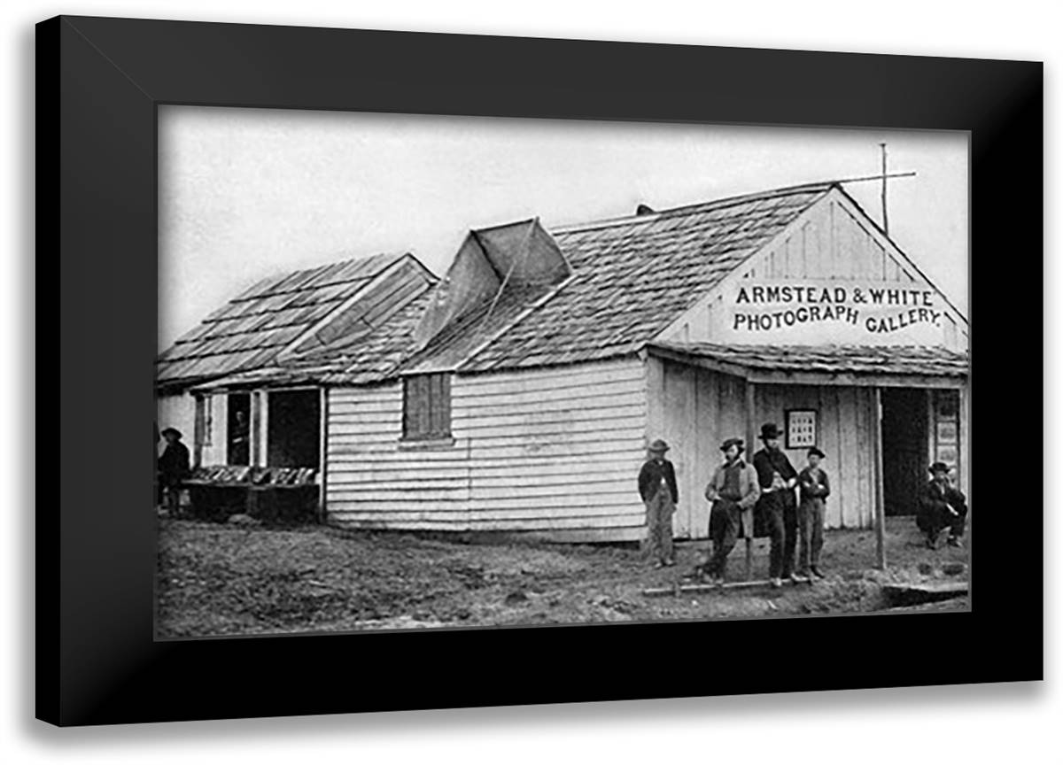 Photographers of Western Armies 22x16 Black Modern Wood Framed Art Print Poster