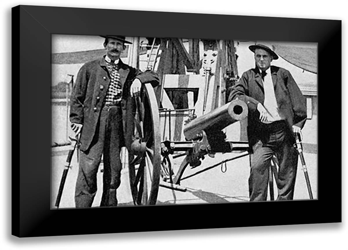 On the Deck of the Agawam 22x16 Black Modern Wood Framed Art Print Poster