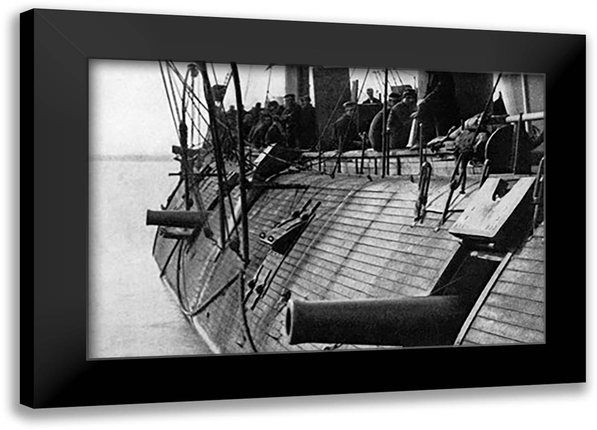 USS Galena Ironclad 22x16 Black Modern Wood Framed Art Print Poster