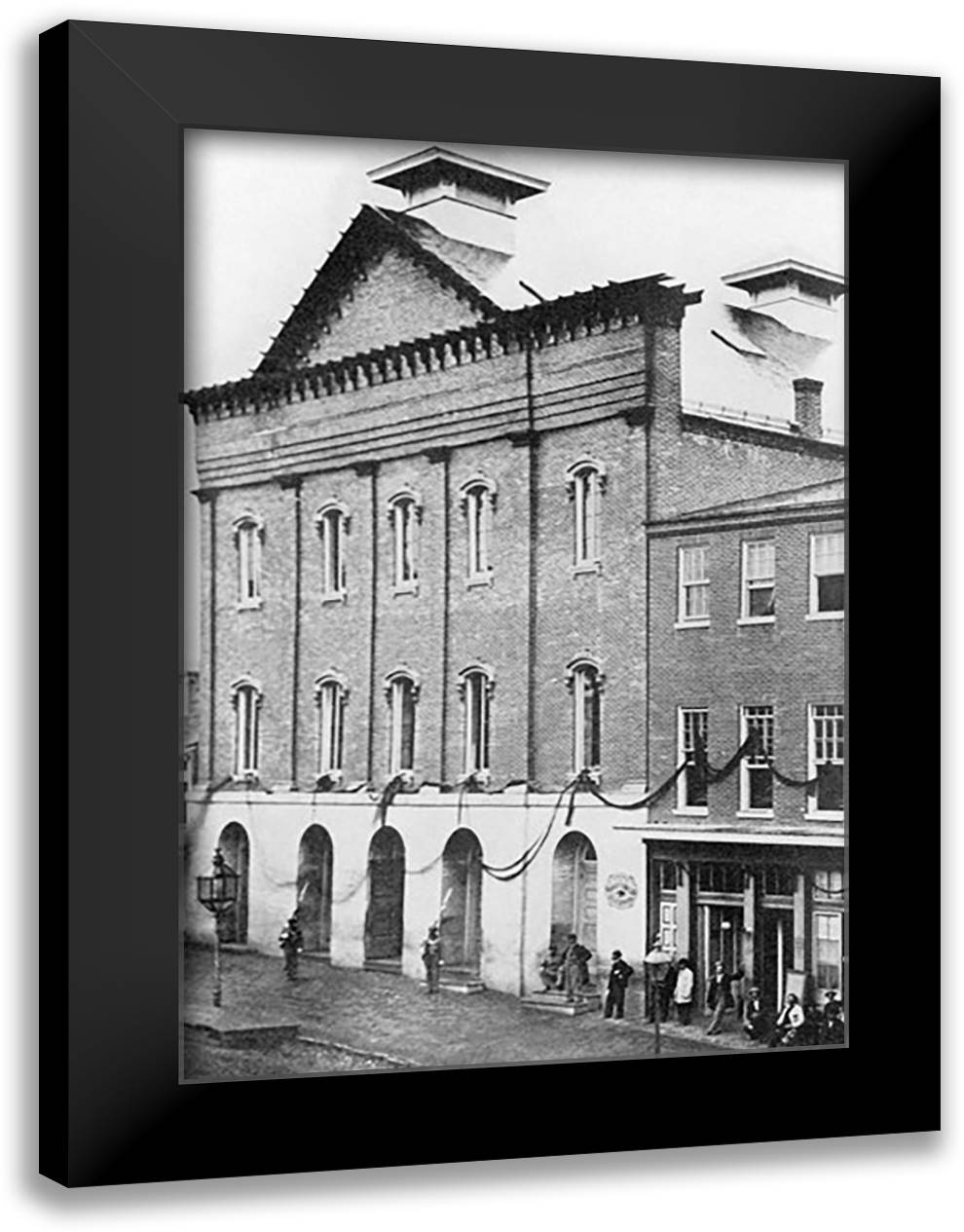 Ford Theater 16x22 Black Modern Wood Framed Art Print Poster