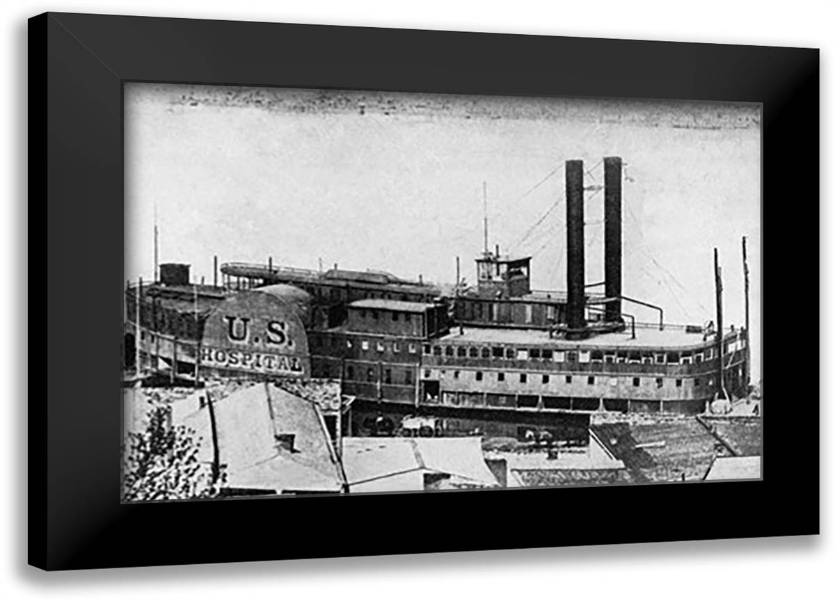Hospital Boat Red Rover 22x16 Black Modern Wood Framed Art Print Poster