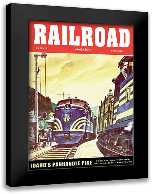 Railroad Magazine: Idaho's Panhandle Pike, 1952 16x22 Black Modern Wood Framed Art Print Poster