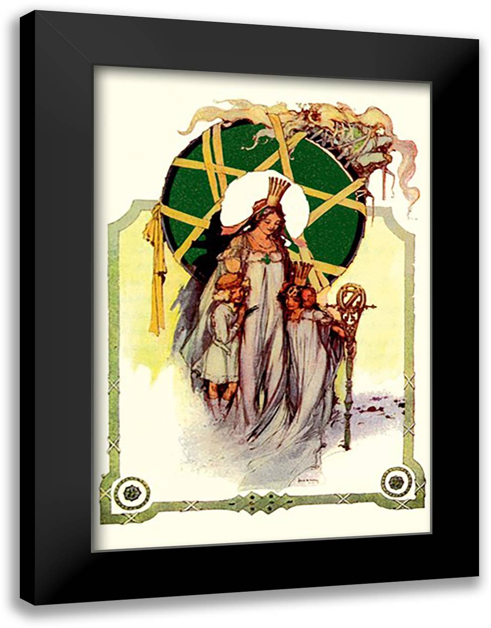 Glinda the Good Sorceress 16x22 Black Modern Wood Framed Art Print Poster by Neill, John R.