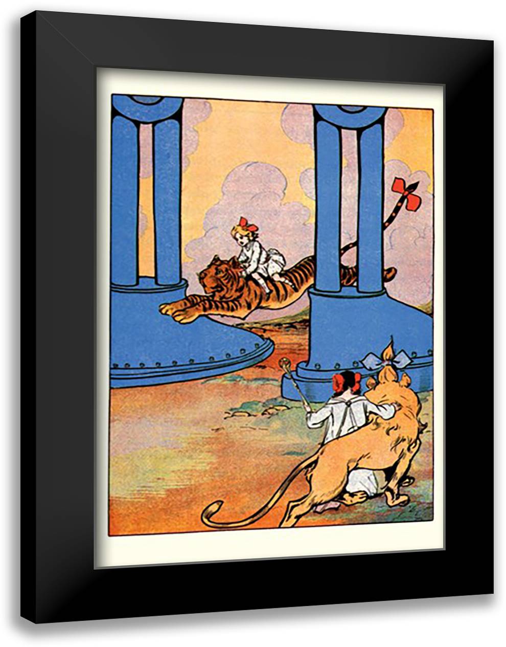 Tiger Went Next 16x22 Black Modern Wood Framed Art Print Poster by Neill, John R.