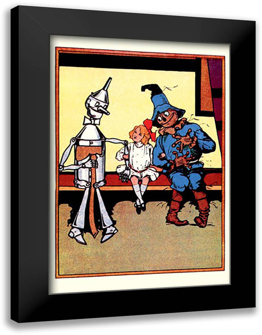 Tin Man, Dorothy and Scarecrow 16x22 Black Modern Wood Framed Art Print Poster by Neill, John R.