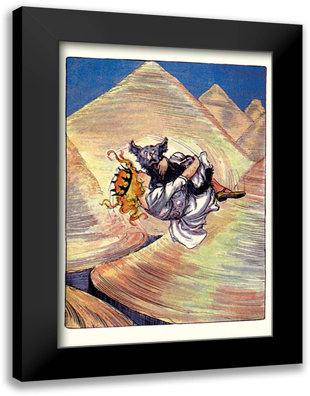 Dorothy and Toto in Funnel 16x22 Black Modern Wood Framed Art Print Poster by Neill, John R.