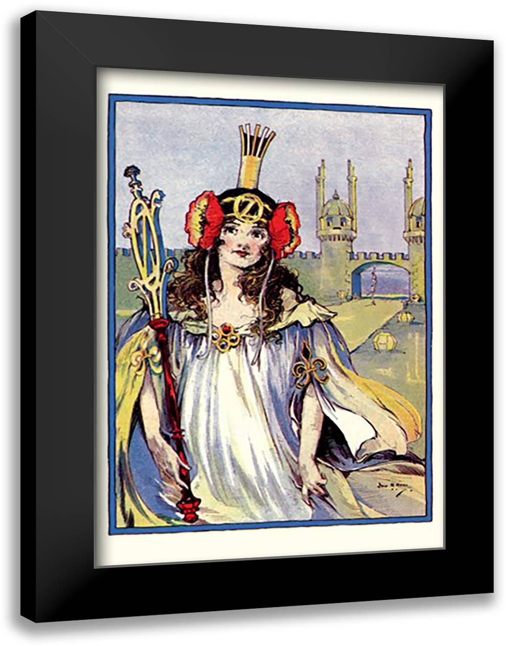 Princess of Oz 16x22 Black Modern Wood Framed Art Print Poster by Neill, John R.