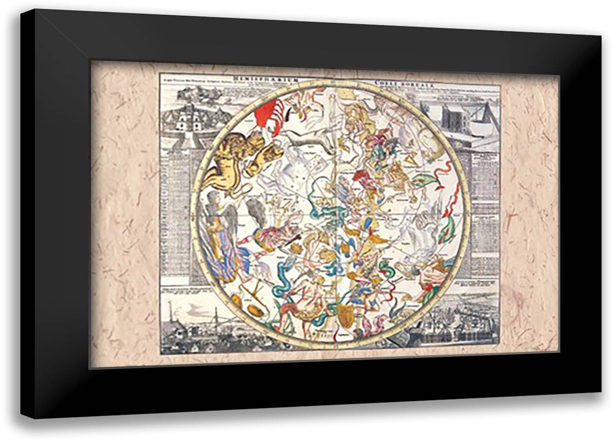 Northern Celestial Sky 22x16 Black Modern Wood Framed Art Print Poster