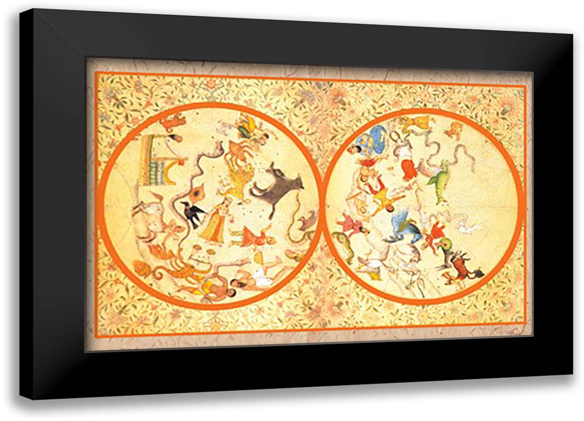 Sarvasiddhantatattvacudaman: Jewel of the Essence of All Sciences 22x16 Black Modern Wood Framed Art Print Poster by Dathaka, Durgasankara