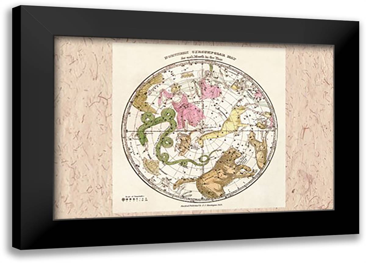 Northern Circumpolar Map 22x16 Black Modern Wood Framed Art Print Poster by Evans, W. G.