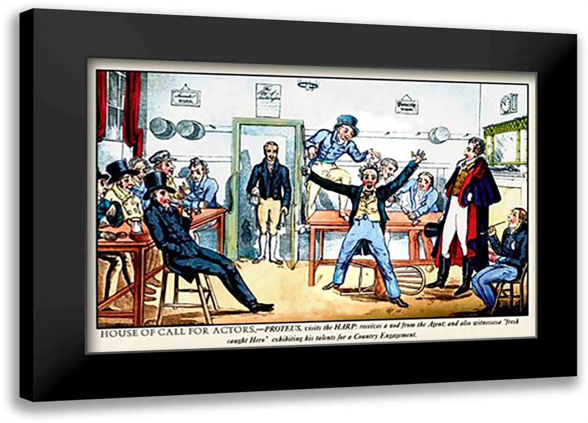 House of Call for Actors 22x16 Black Modern Wood Framed Art Print Poster by Egan, Pierce