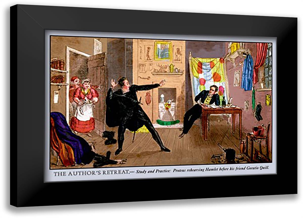 Author's Retreat 22x16 Black Modern Wood Framed Art Print Poster by Egan, Pierce