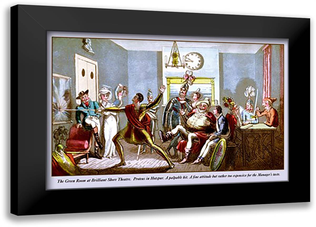 Green Room at Brilliant Shore Theatre 22x16 Black Modern Wood Framed Art Print Poster by Egan, Pierce