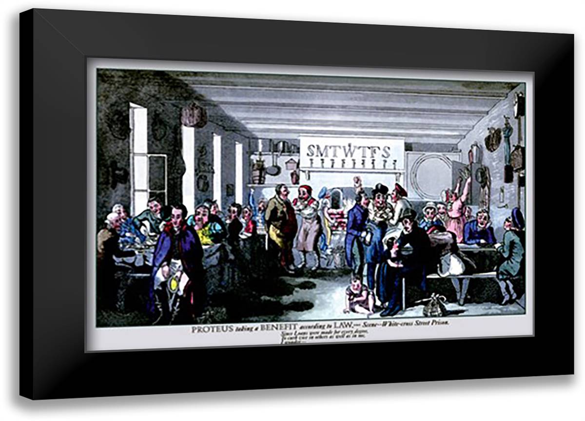Proteus Taking a Benefit According to Law 22x16 Black Modern Wood Framed Art Print Poster by Egan, Pierce
