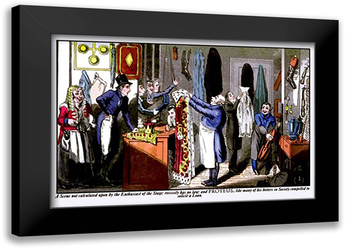Proteus Solicits a Loan 22x16 Black Modern Wood Framed Art Print Poster by Egan, Pierce