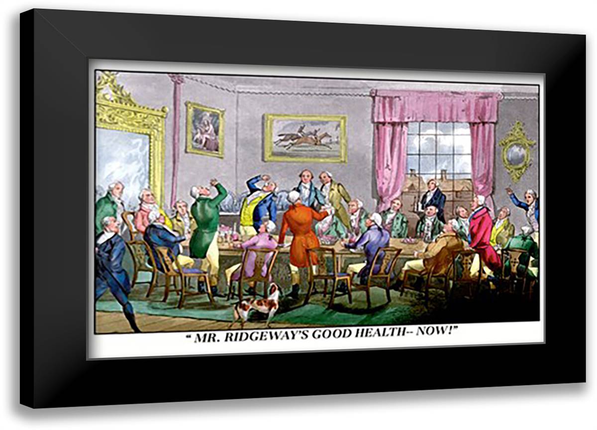 Drink to Mr. Ridgeway's Good Health 22x16 Black Modern Wood Framed Art Print Poster by Alken, Henry Thomas