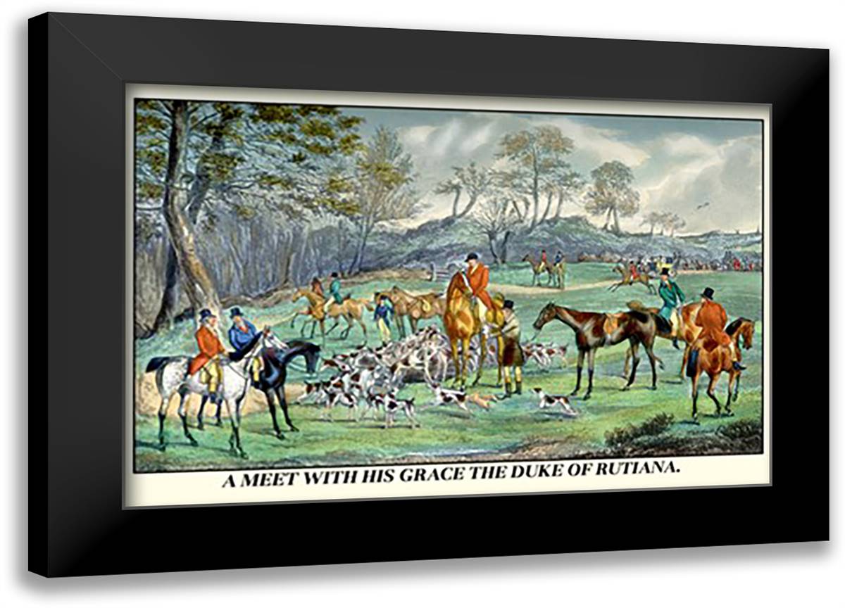 Meet with His Grace the Duke of Rutiana 22x16 Black Modern Wood Framed Art Print Poster by Alken, Henry Thomas