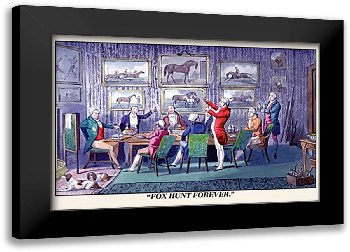 Toast to Fox Hunting 22x16 Black Modern Wood Framed Art Print Poster by Alken, Henry Thomas