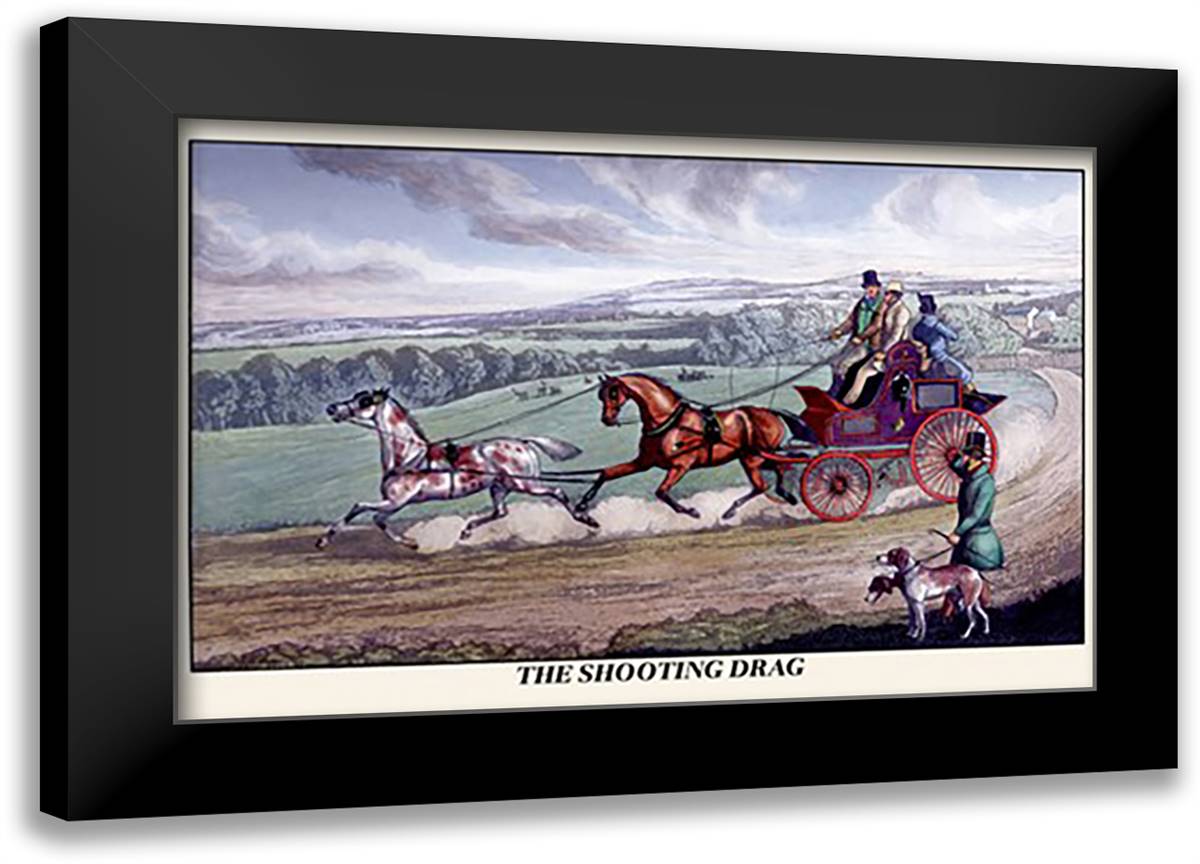 Shooting Drag 22x16 Black Modern Wood Framed Art Print Poster by Alken, Henry Thomas