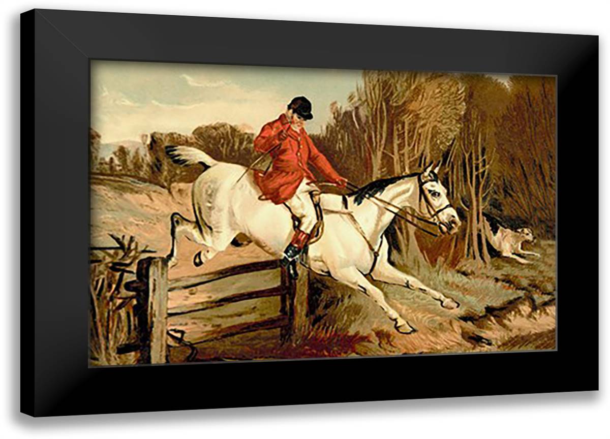 Full Cry 22x16 Black Modern Wood Framed Art Print Poster by Sidney, S.