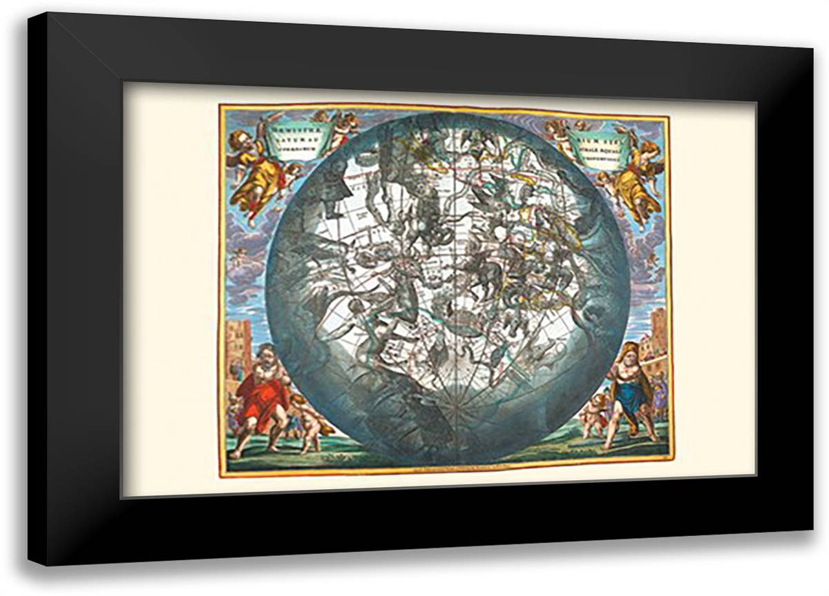 Haemisphaerium Stellatum 22x16 Black Modern Wood Framed Art Print Poster by Cellarius, Andreas