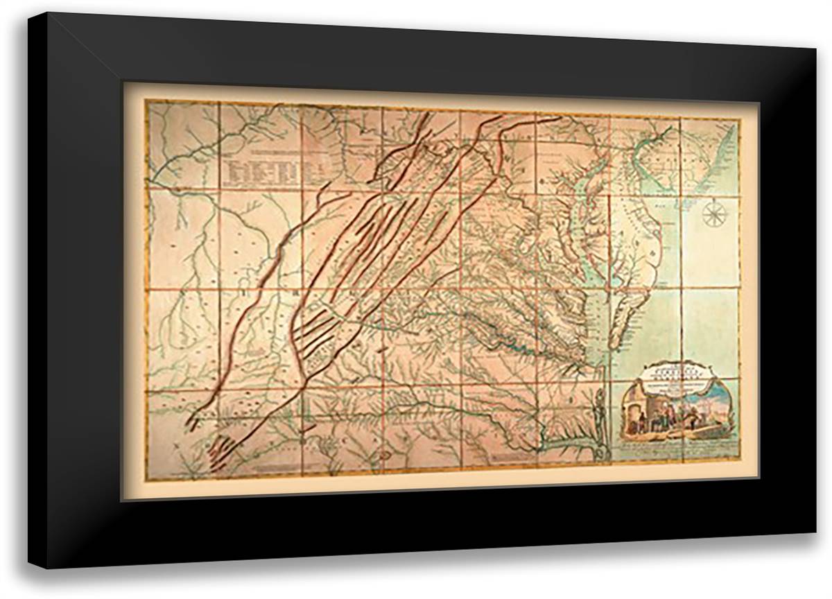 Most Inhabited Part of Virginia 22x16 Black Modern Wood Framed Art Print Poster by Fry, Joshua