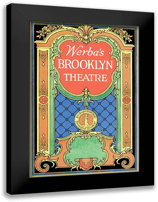 Werba's Brooklyn Theatre 16x22 Black Modern Wood Framed Art Print Poster