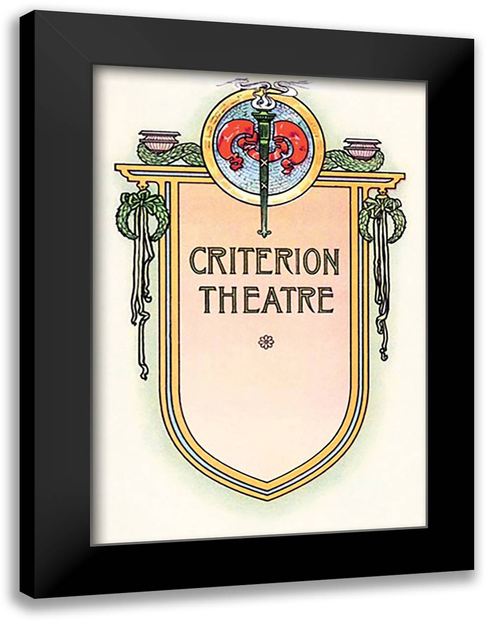 Criterion Theatre 16x22 Black Modern Wood Framed Art Print Poster